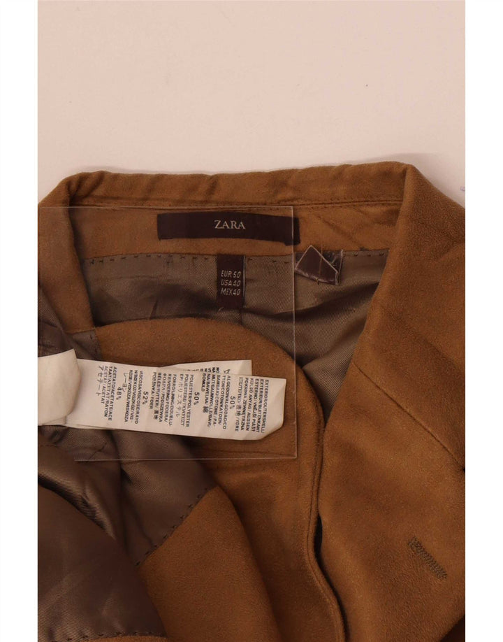 Zara Veste blazer en velours côtelé à 3 boutons pour homme EU 50 Beige moyen Colourblock