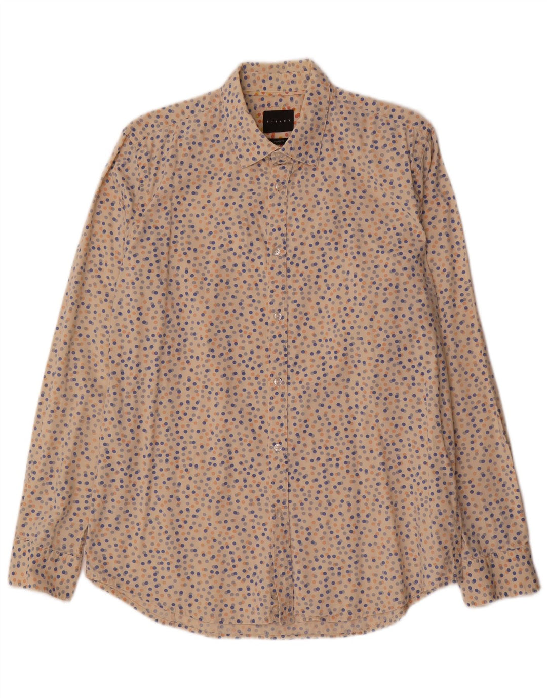 Sisley Chemise Regular Fit Beige Moyen Taché