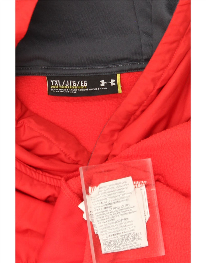UNDER ARMOUR Pull à capuche garçon 13-14 ans XL Rouge Polyester