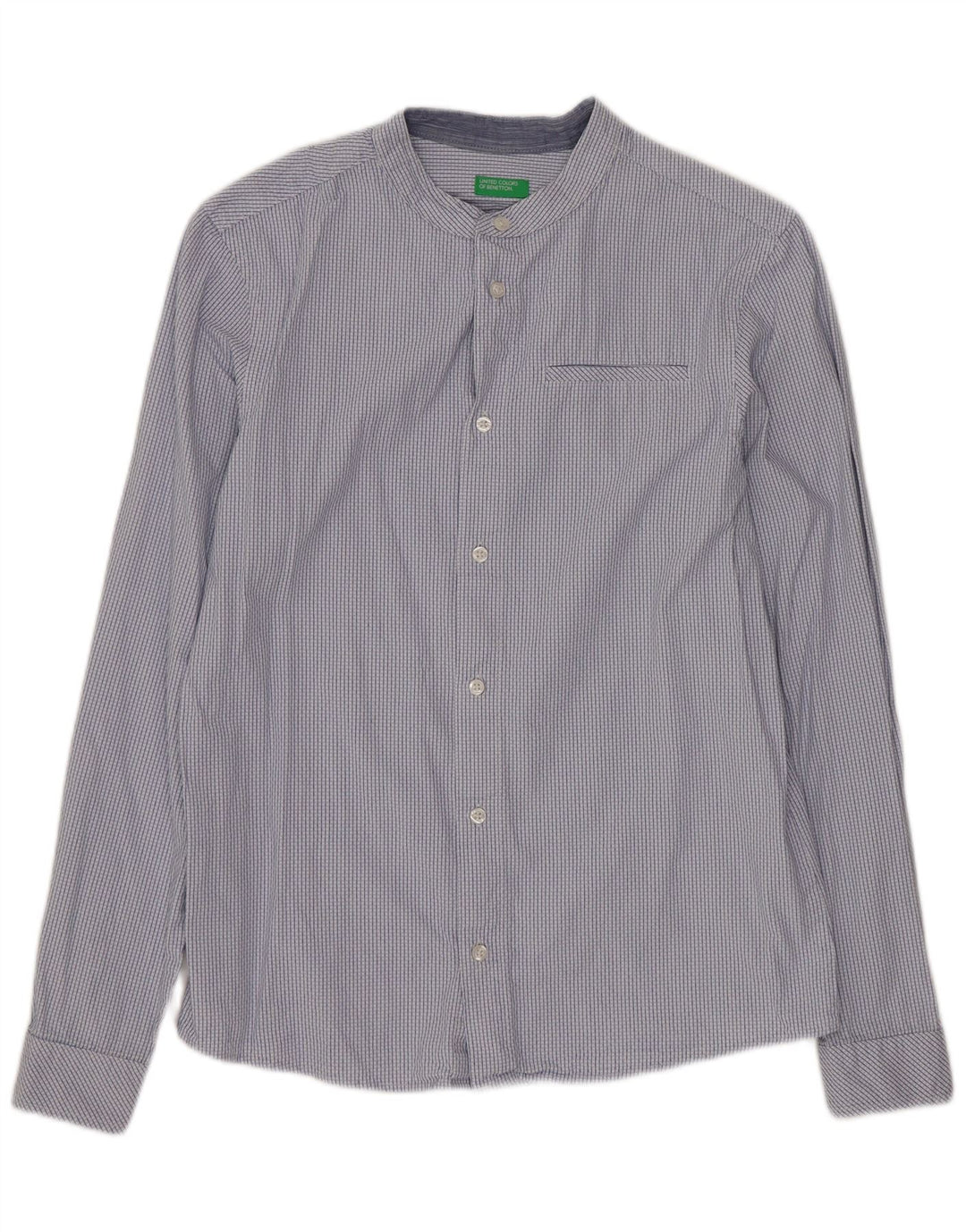 BENETTON Chemise Garçon 13-14 ans 3XL Bleu Carreaux Coton