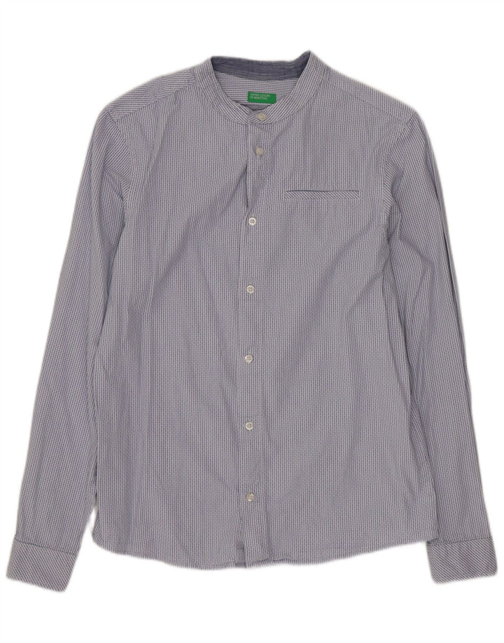 BENETTON Chemise Garçon 13-14 ans 3XL Bleu Carreaux Coton