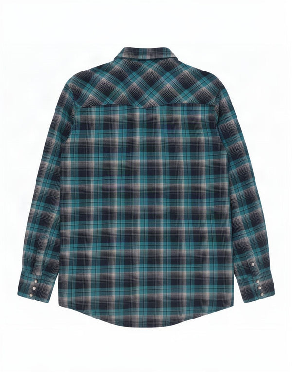 Wrangler Chemise en flanelle pour homme XL Bleu à carreaux en coton