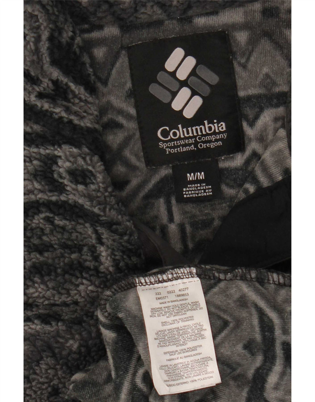 Columbia Pull Polaire à Col Boutonné Homme Gris Moyen Géométrique Polyester
