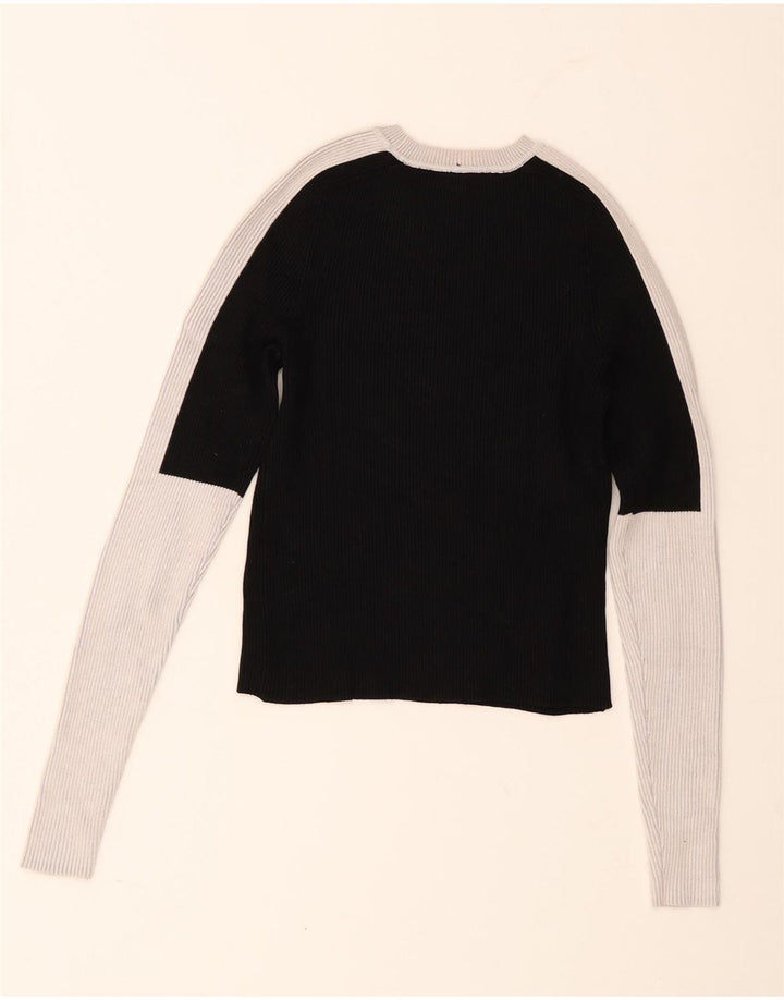 Zara Chemisier court à manches longues pour femme UK 12 Noir moyen Colourblock