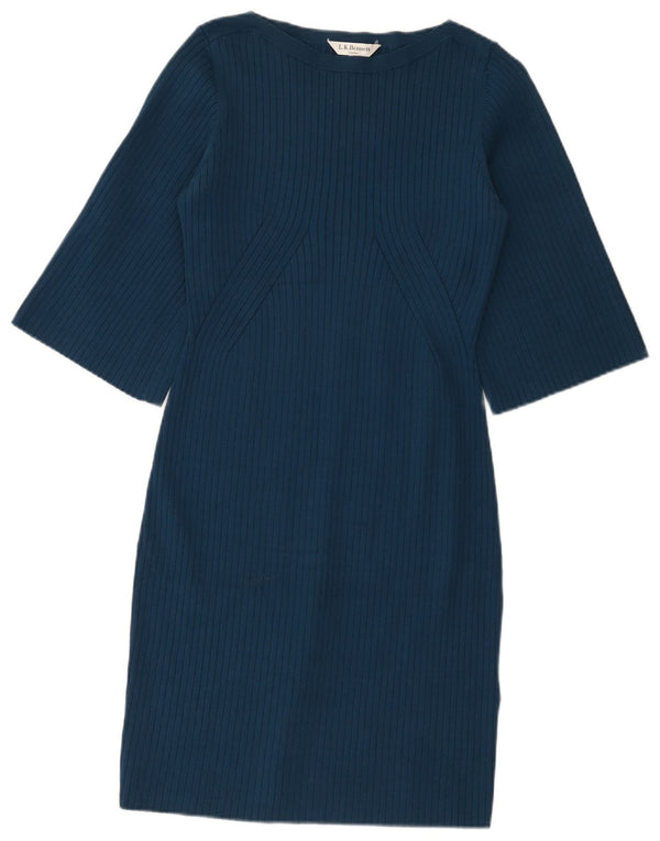 L.K. Bennett Robe fourreau à manches 3/4 pour femme UK 42 Bleu moyen Viscose