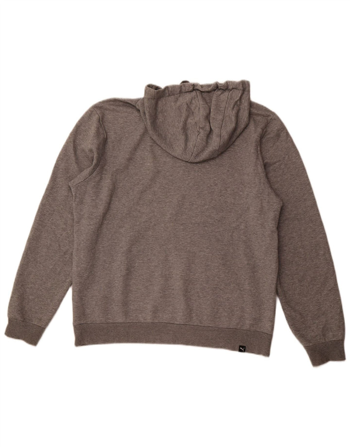 PUMA Pull à capuche homme gris moyen coton