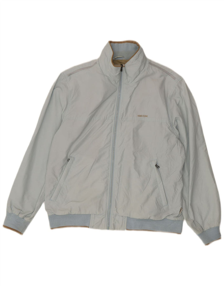 Geox Mens Respira Bomber Jacket UK 40 Large Bleu Coton