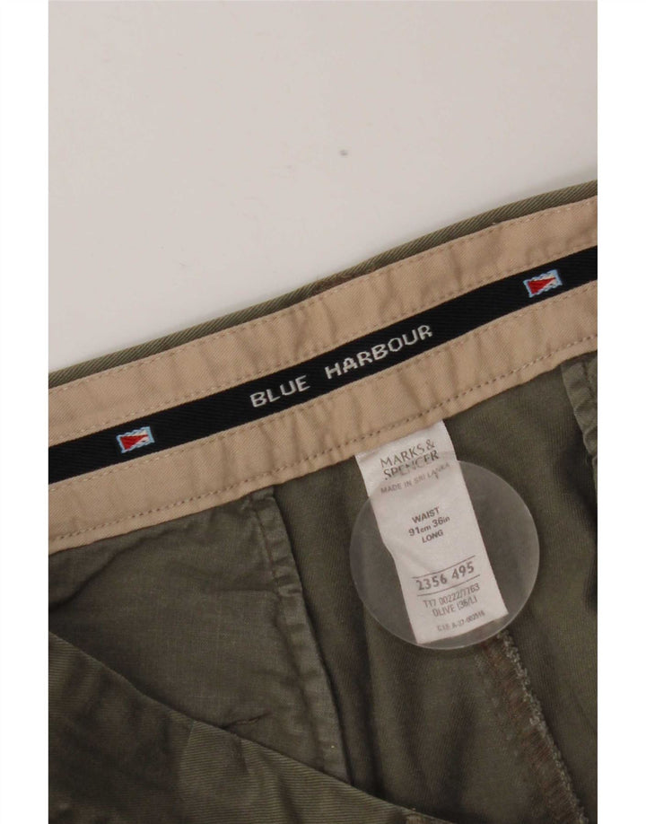 Marks & Spencer Short chino bleu Harbor Pegged W36 pour homme, grand kaki