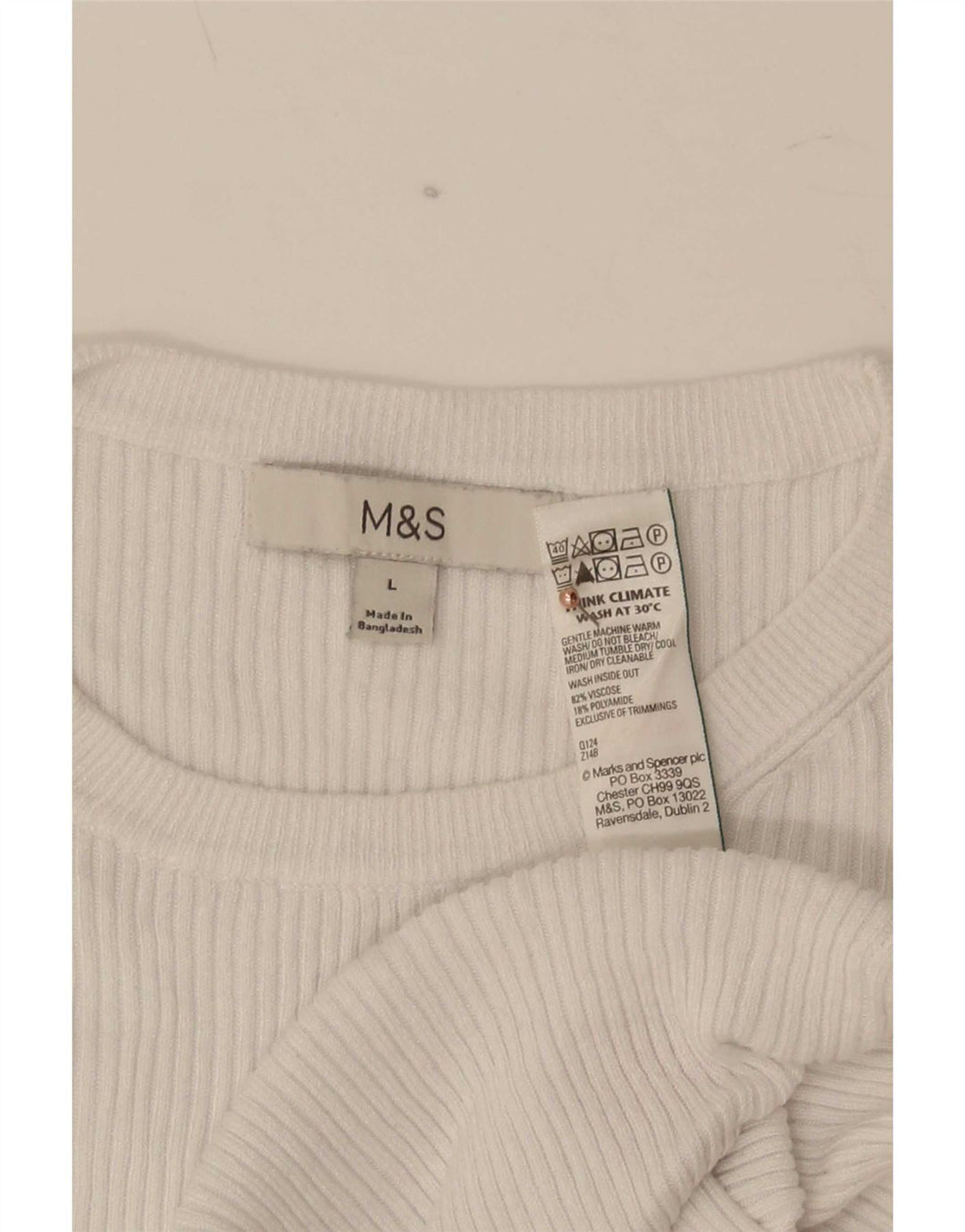 Marks & Spencer T-Shirt Homme Haut Large Blanc Viscose