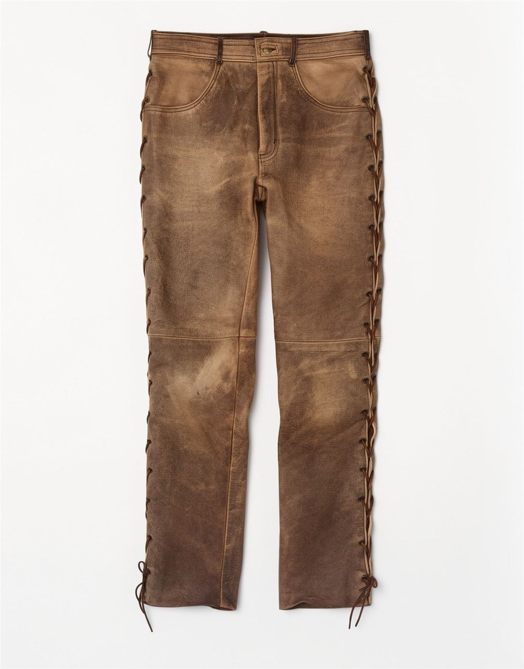 Pantera Pantalon en cuir pour homme Taille 31 W31 L33 Cuir marron