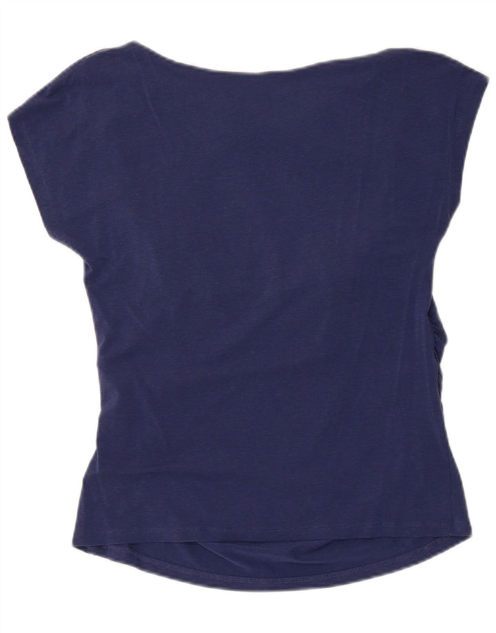 Max Mara T-shirt pour femme UK 12 Bleu marine moyen Lyocell