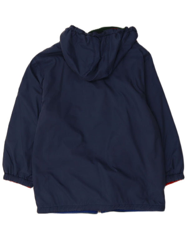 VINTAGE Veste réversible à capuche surdimensionnée pour femme UK 12 Bleu marine moyen