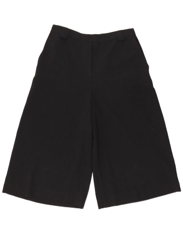 Marks & Spencer Pantalon Capri à jambe large pour femme UK 12 Medium W30 L18 Noir