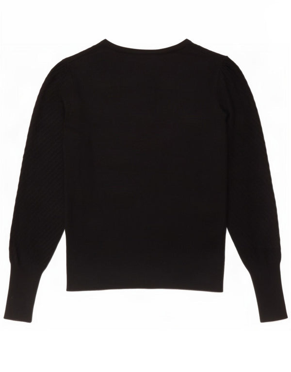 Marks & Spencer Pull col bateau pour femme UK 14 Viscose noir moyen