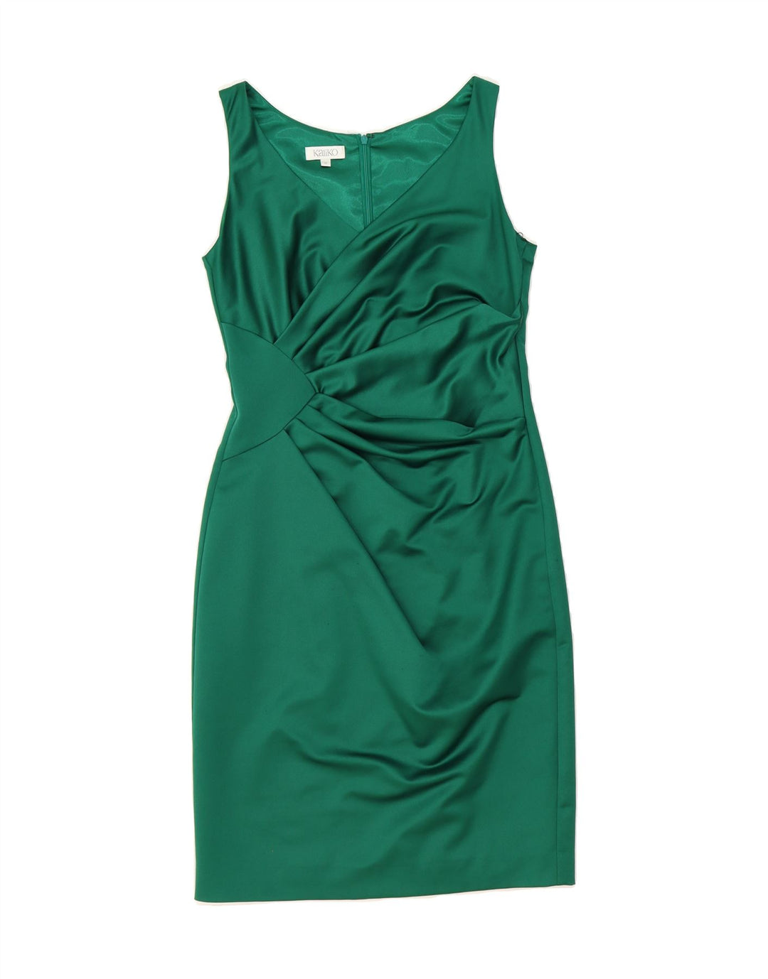 KALIKO Womens Sleeveless Sheath Dress UK 8 Small Green Polyester Vintage Kaliko and Second-Hand Kaliko from Messina Hembry 