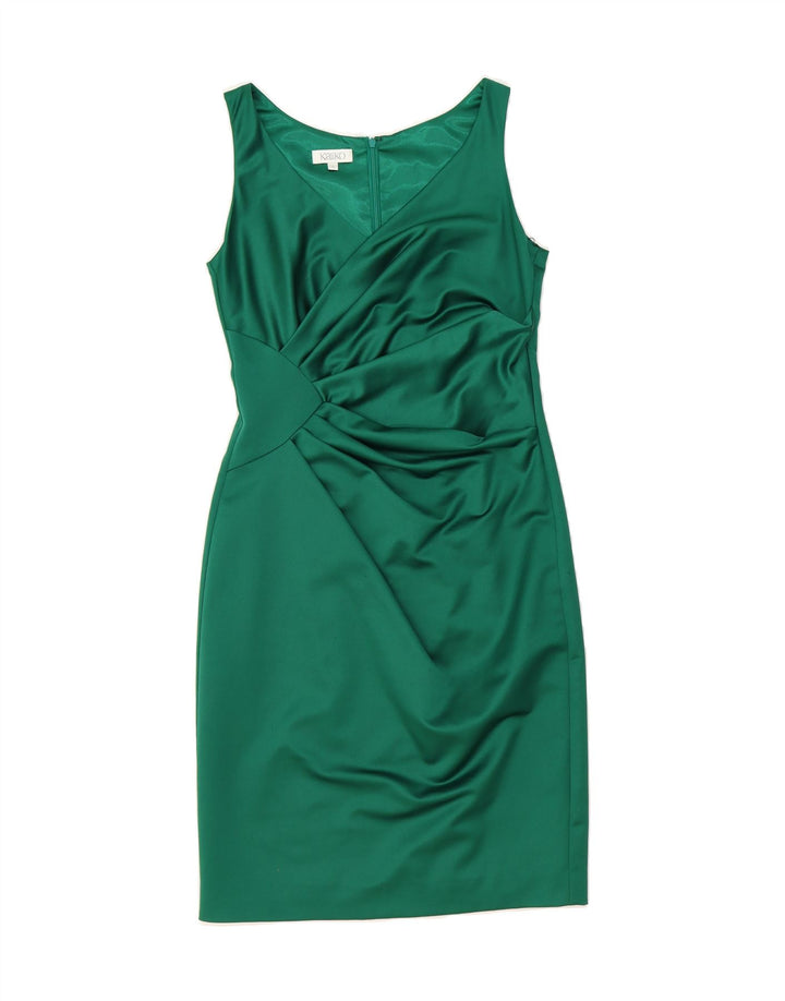 KALIKO Womens Sleeveless Sheath Dress UK 8 Small Green Polyester Vintage Kaliko and Second-Hand Kaliko from Messina Hembry 