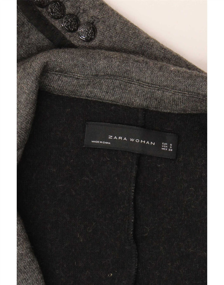 Zara Veste blazer en tricot à 2 boutons pour femme UK 10 Small Gris