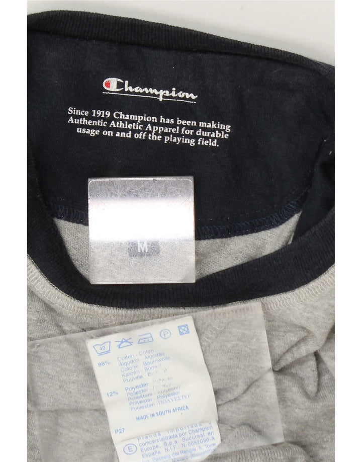 Champion Haut graphique à manches longues pour homme en coton color block gris moyen