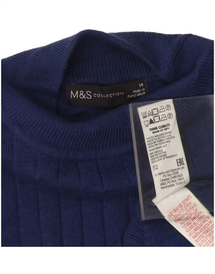 Marks & Spencer Pull col roulé pour femme UK 14 Bleu moyen