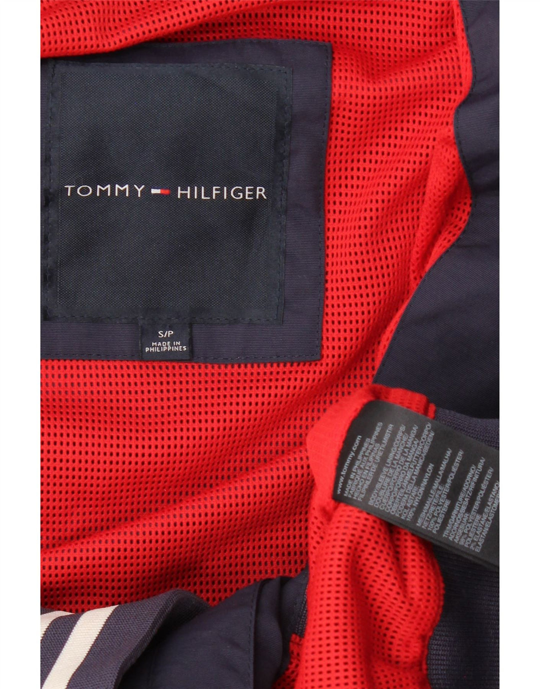 TOMMY HILFIGER Veste bomber à capuche graphique pour homme UK 36 Small Bleu marine