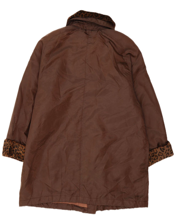 Luisa Spagnoli Manteau surdimensionné pour femme UK 14 Marron moyen imprimé animal