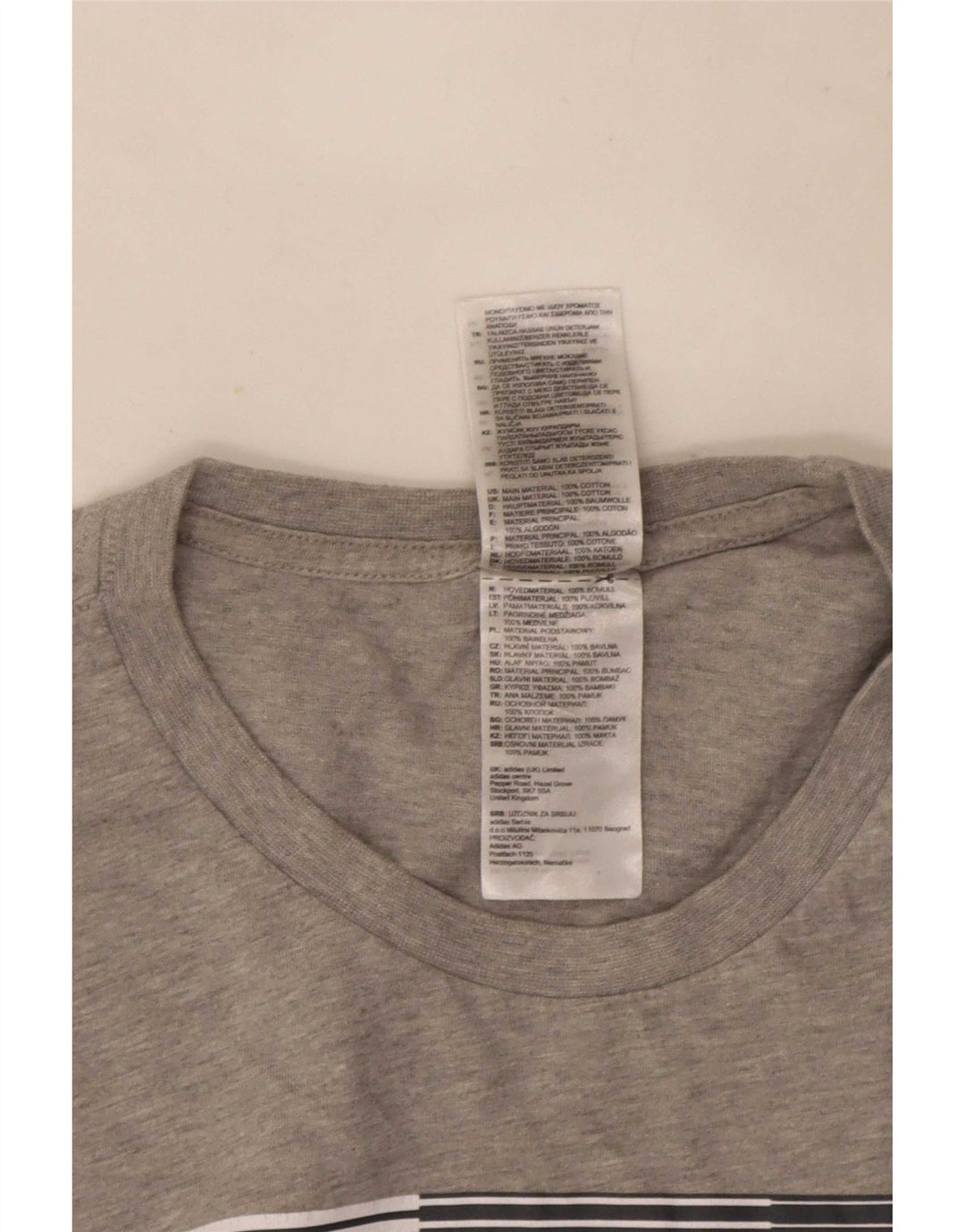 Adidas T-Shirt Graphique Homme Gris Moyen Moucheté Coton
