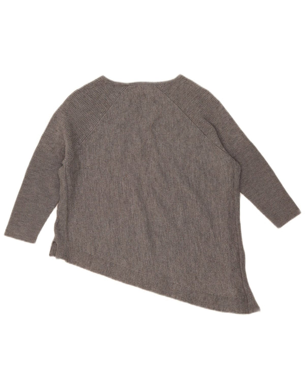 Karen Millen Pull à manches 3/4 et col bateau pour femme UK 10 Small Gris