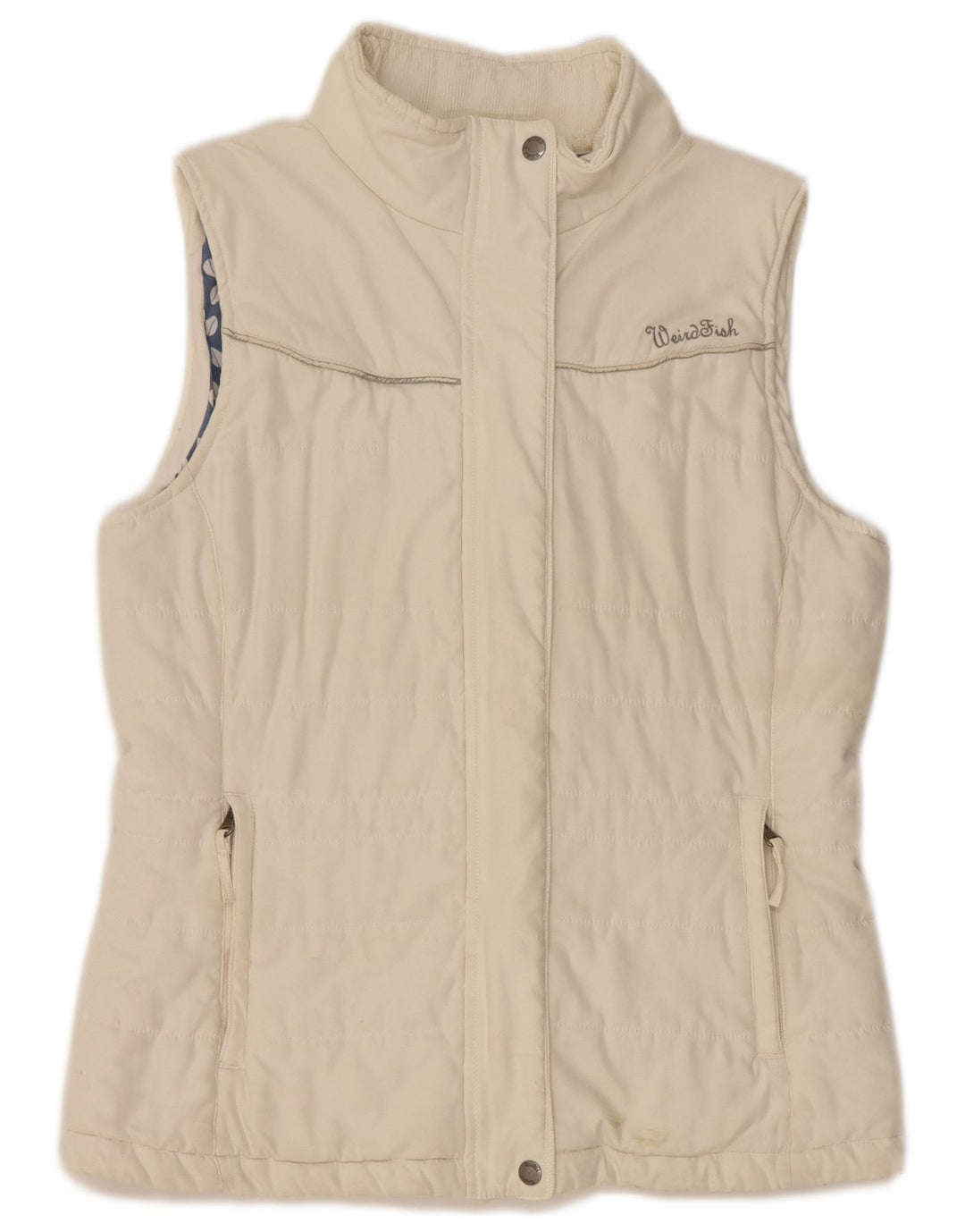 WEIRD FISH Gilet rembourré pour femme UK 14 Grand Blanc Polyester