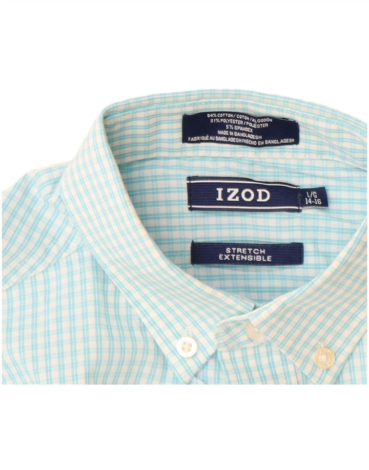 Izod Chemise Stretch Garçon 14-15 ans Grand Bleu Vichy Coton
