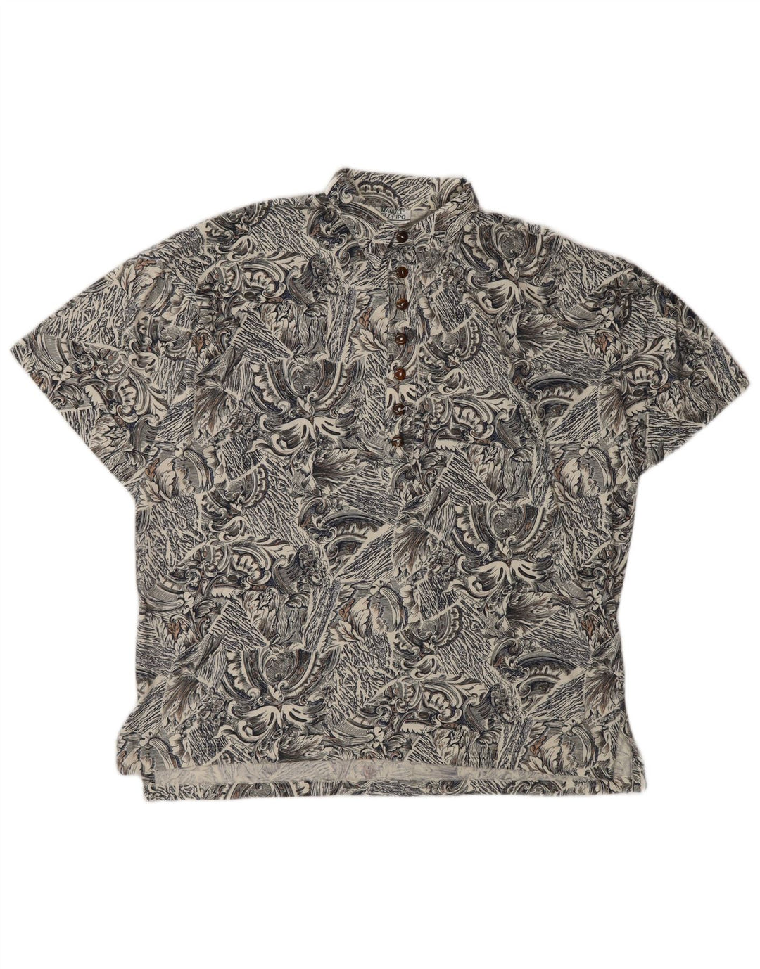 Manuel Ritz Chemise pull à manches courtes pour hommes IT 50 Gris moyen Paisley