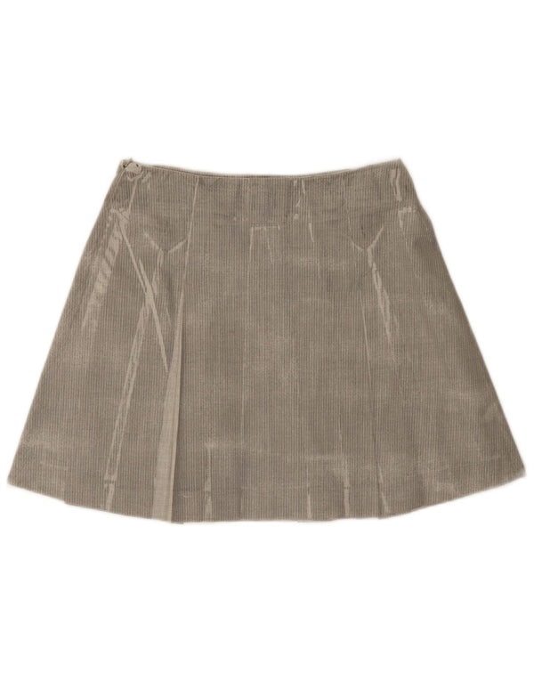 Trussardi Mini-Jupe Plissée IT 42 Medium W28 Gris Chevrons |