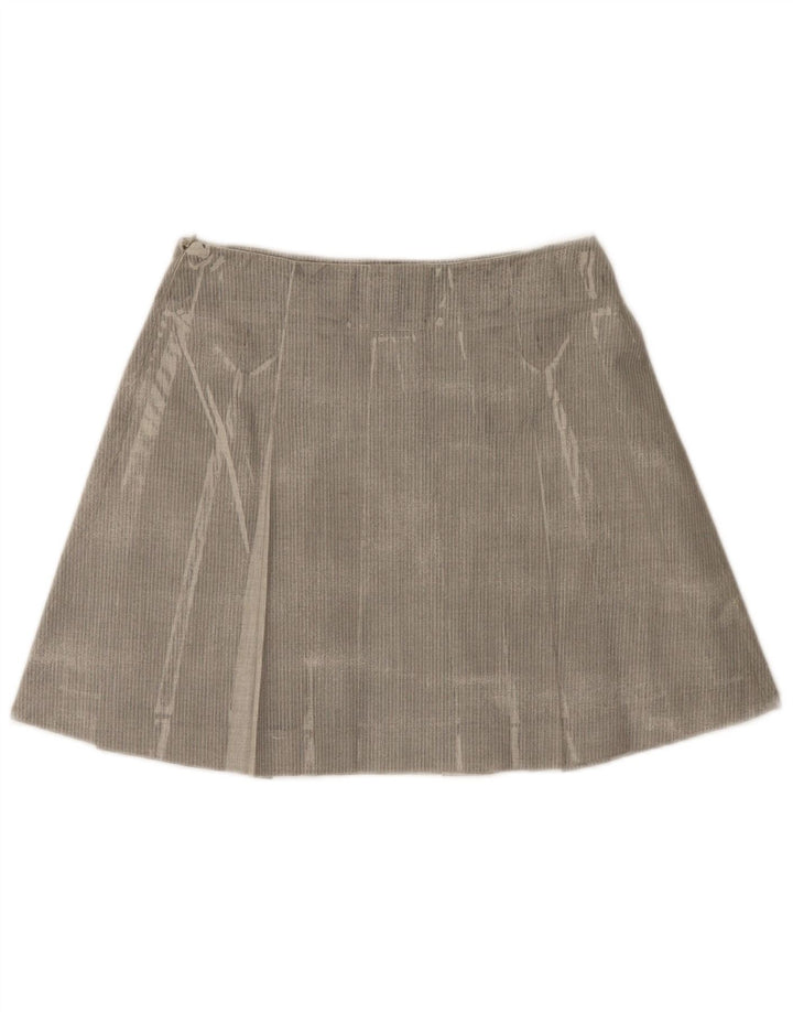 Trussardi Mini-Jupe Plissée IT 42 Medium W28 Gris Chevrons |