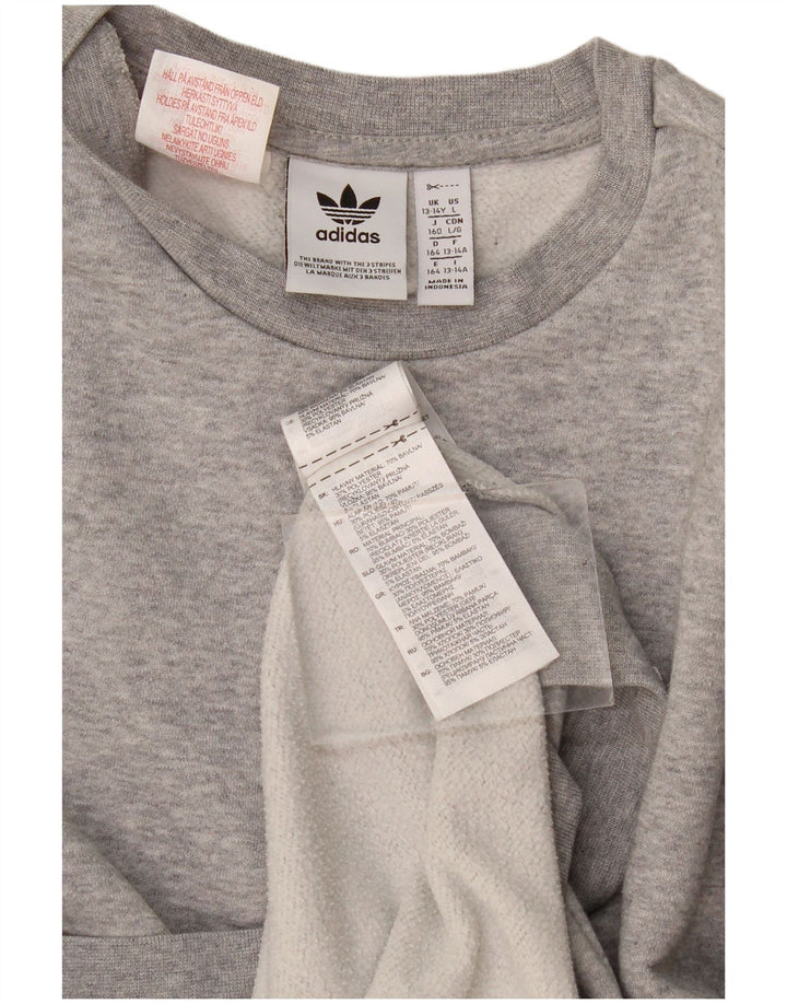 Adidas Sweatshirt Jumper Garçon 13-14 ans Gris Moucheté Coton
