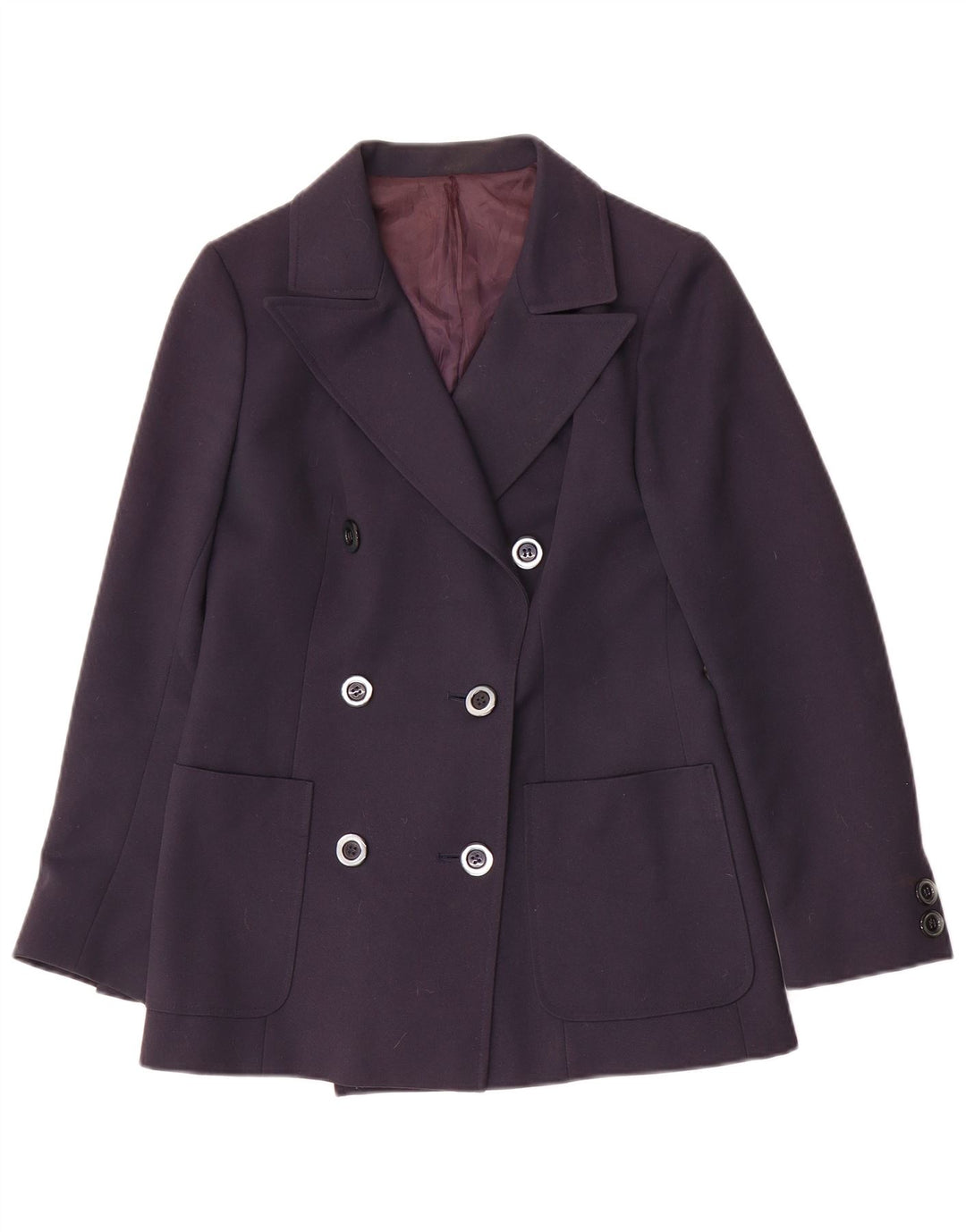 Veste Blazer Double Boutonnage Femme Vintage IT 42 Bleu Marine Moyen