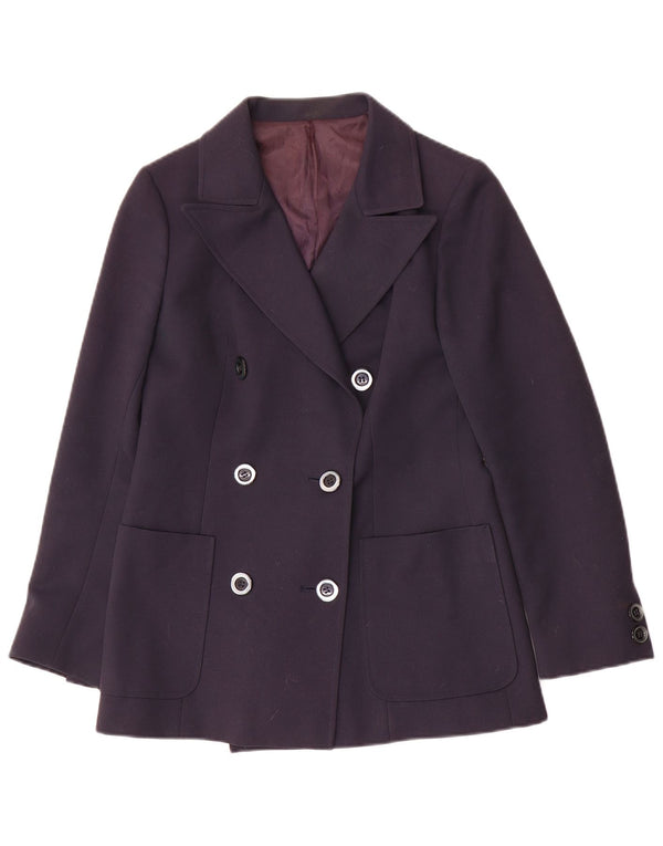 Veste Blazer Double Boutonnage Femme Vintage IT 42 Bleu Marine Moyen