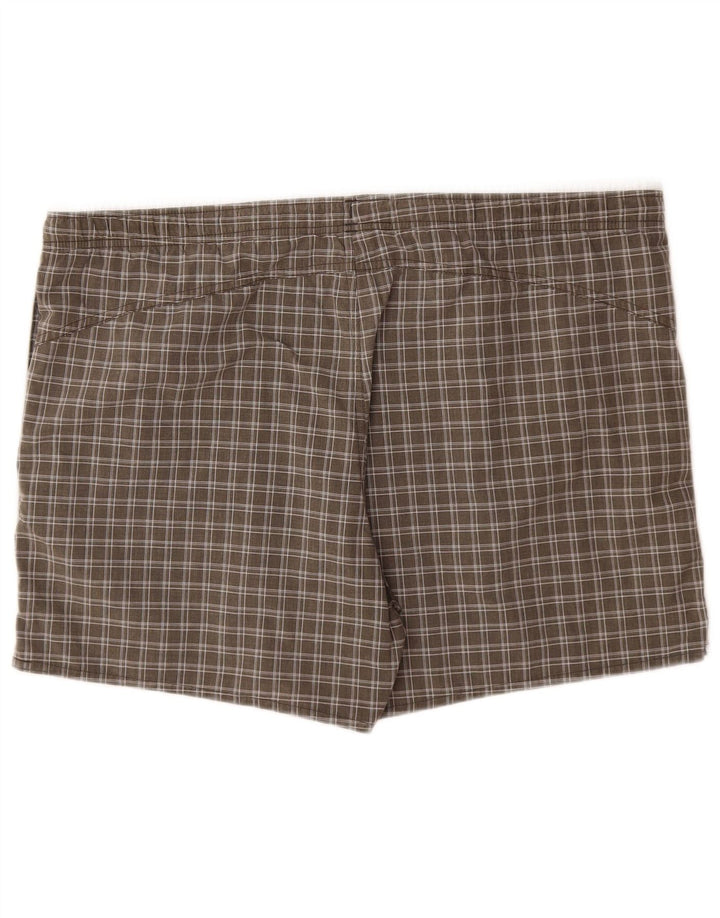 Adidas Short de bain pour homme en polyester à carreaux kaki grand format