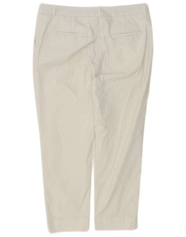 Marks & Spencer Pantalon court droit pour femme UK 14 Large W36 L25 Blanc