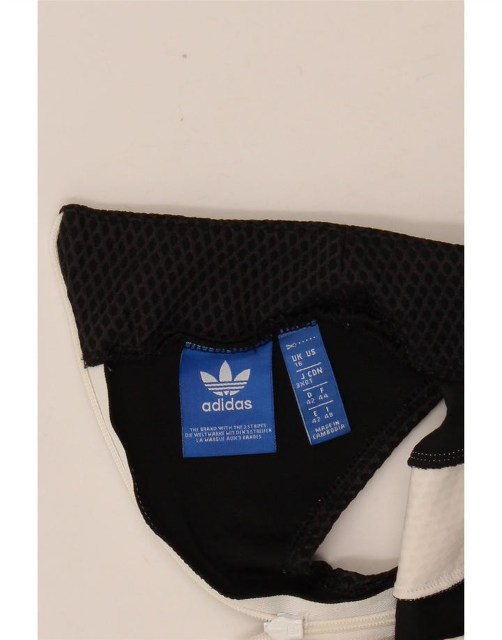 ADIDAS Robe moulante graphique pour femme UK 16 Large White Colourblock