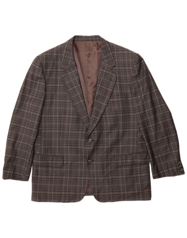 Gianluca Lorenzi Veste blazer à 2 boutons pour homme IT 56 3XL Gris à carreaux en laine