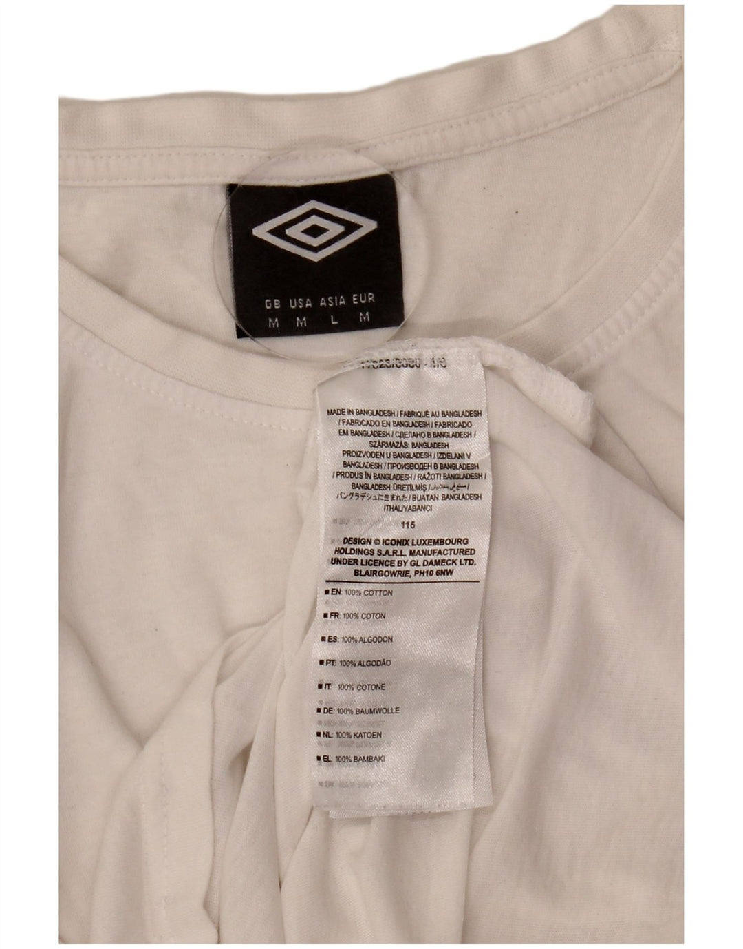 Umbro T-Shirt Homme Blanc Moyen Coton