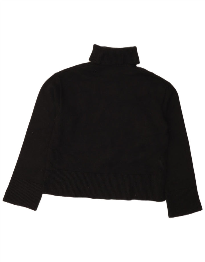 Zara Pull col roulé pour femme UK 14 Medium Noir Viscose
