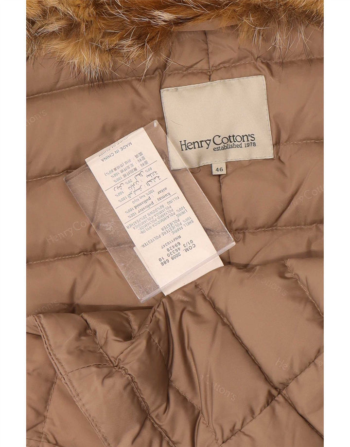 Henry Cottons Veste matelassée pour femme IT 46 Large Marron Polyester