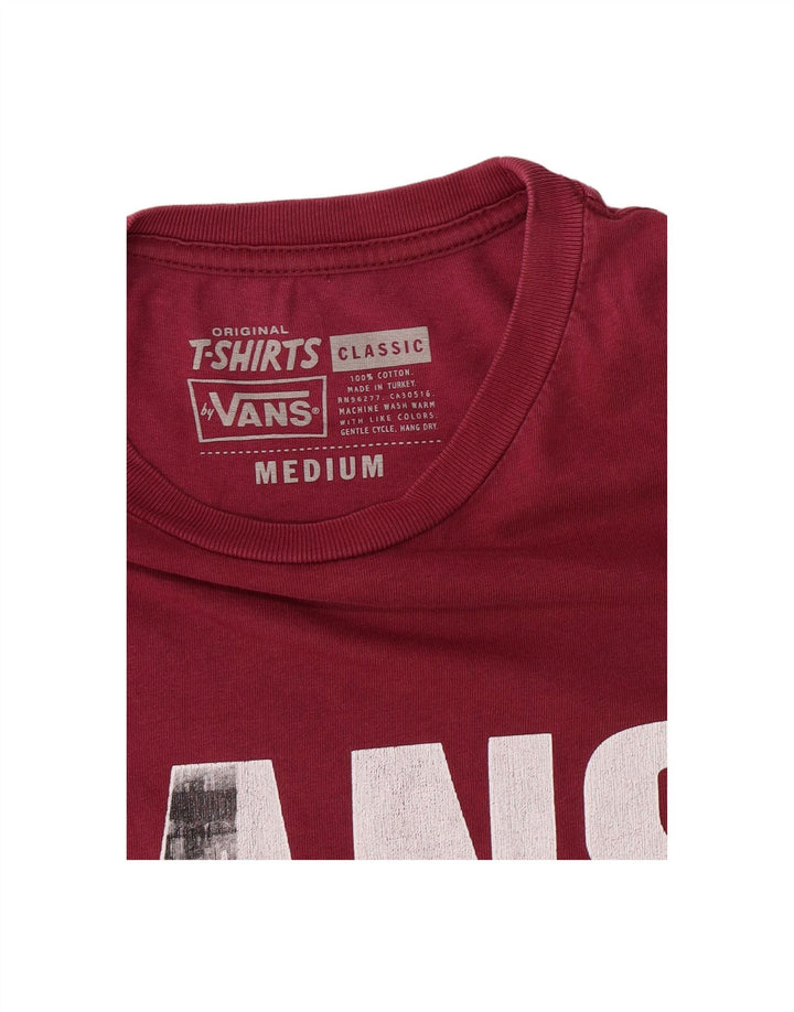 VANS Mens Classic Fit Graphic T-Shirt Top Medium Maroon Cotton