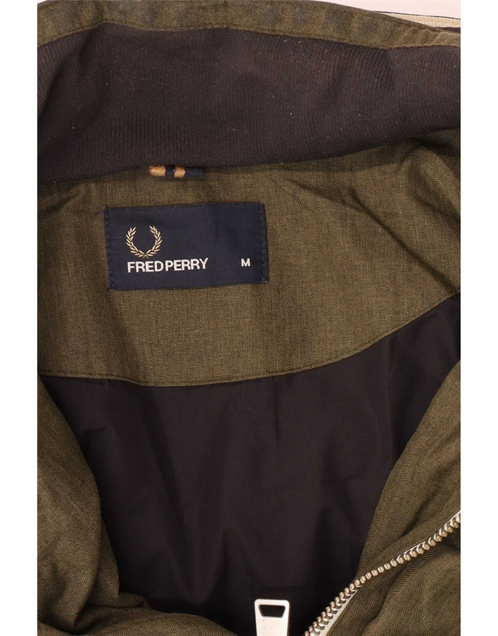 Fred Perry Veste matelassée à capuche pour homme UK 38 Kaki moyen