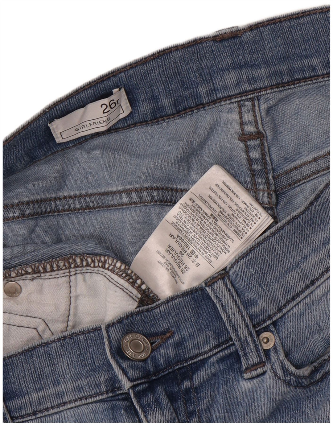 Gap Jean Slim Girlfriend Femme W26 L29 Bleu Coton