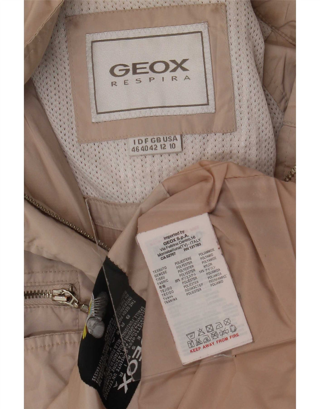 Geox Veste utilitaire Respira pour femme UK 12 Beige moyen Polyester