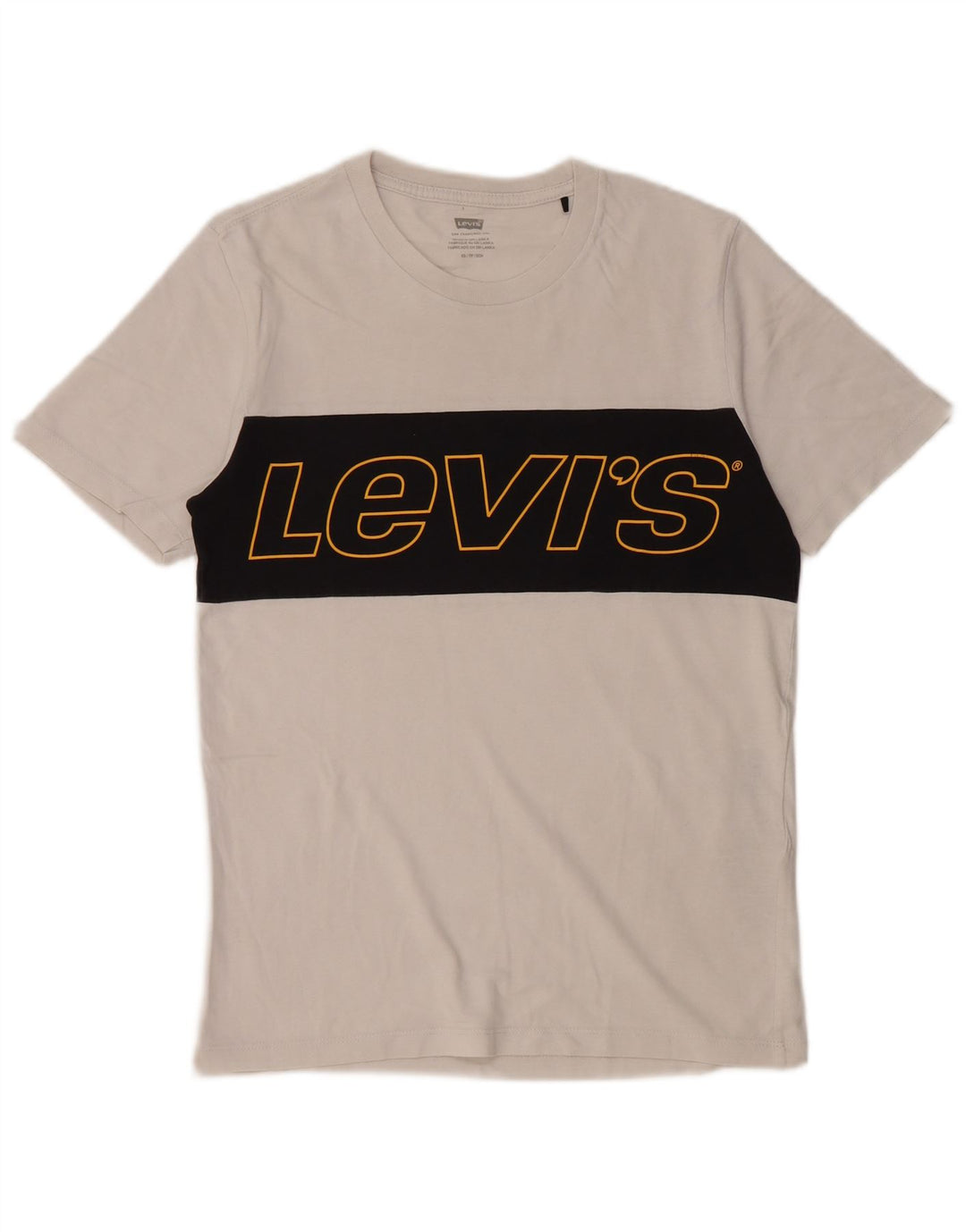 Levi's Graphic T-Shirt Top XS Homme Blanc Colorblock Coton