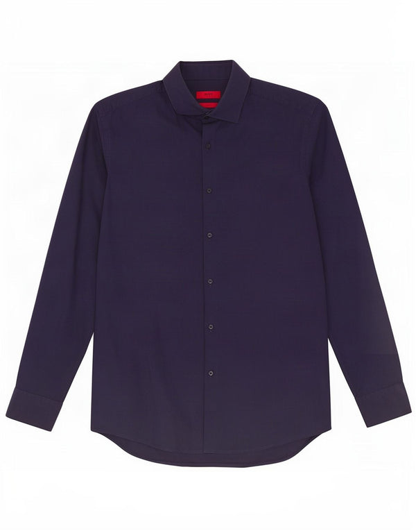 Hugo Boss Chemise slim fit pour homme Taille 42 16 1/2 Grand coton bleu marine