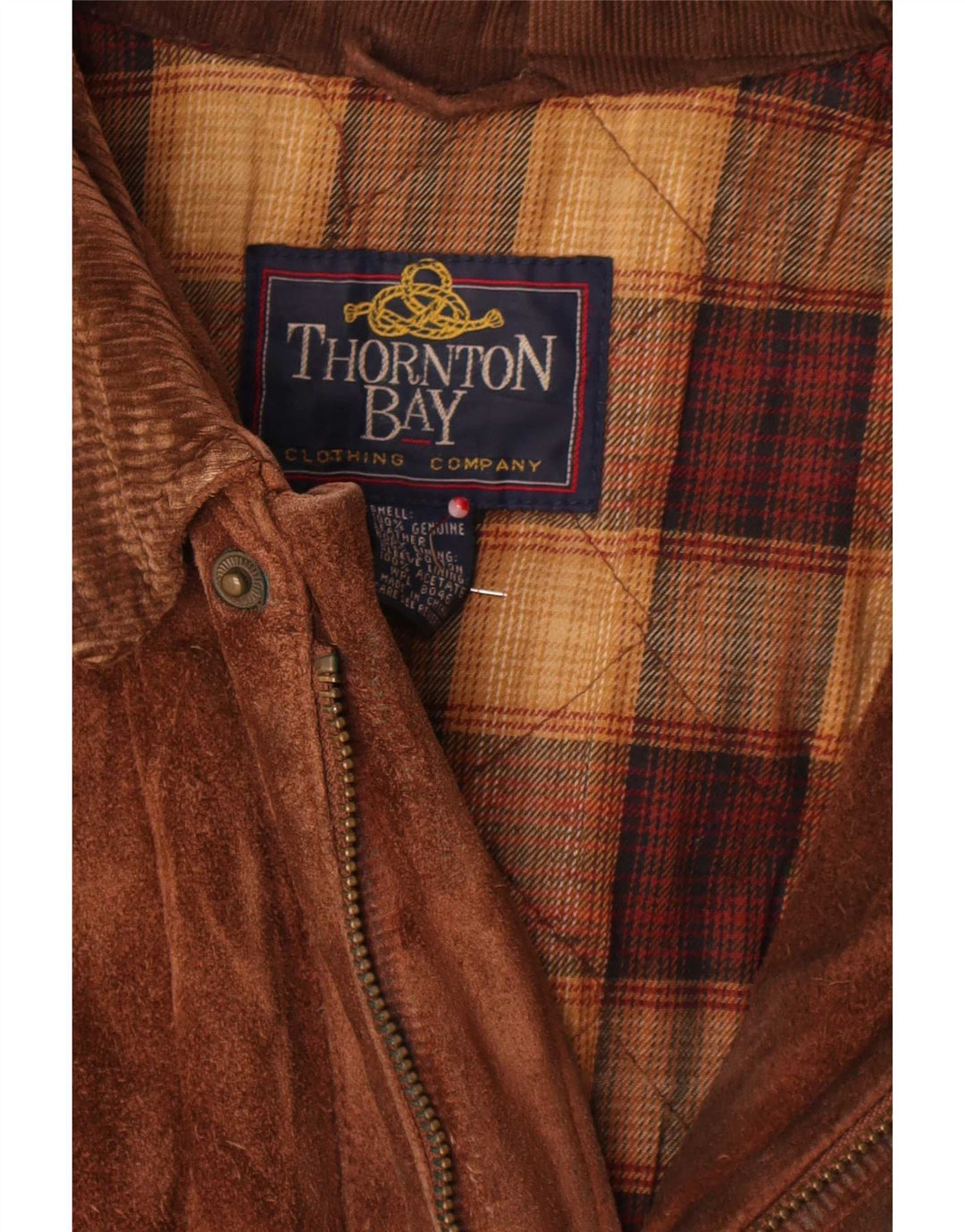 Thornton Bay Veste en daim pour homme UK 44 2XL Cuir marron