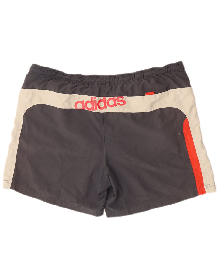 Adidas Short de bain pour homme XL Gris Colorblock Polyester